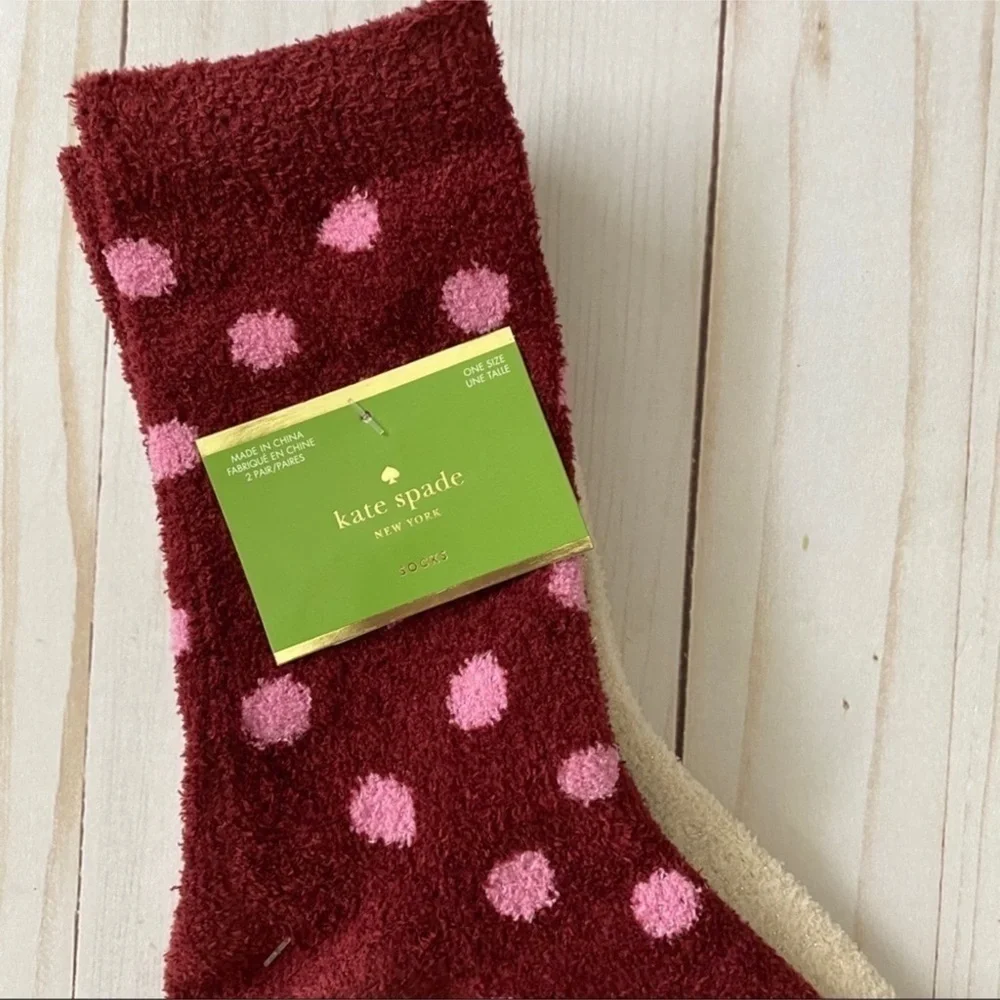 Kate Spade Non Slip Fuzzy Socks 2 Pairs